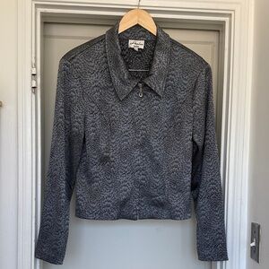 Textured Black and Gray Y2K Blazer